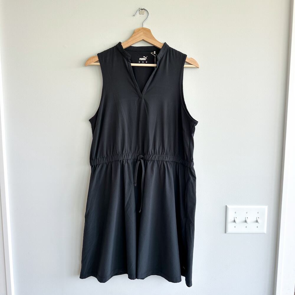 Puma Newport Sleeveless V-Neck Golf Blouson Dress Black XL